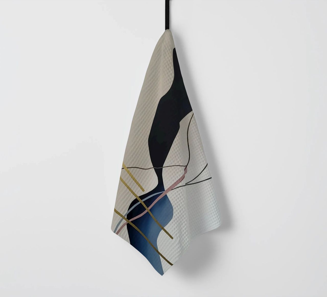 Abstract Flow with Gold and Pink Lines canovaccio da cucina da Artbyvo