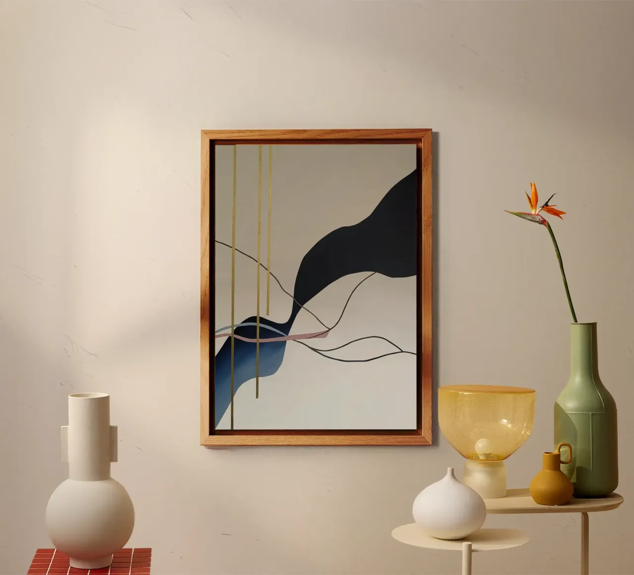 Abstract Flow with Gold and Pink Lines pannello forex da Artbyvo