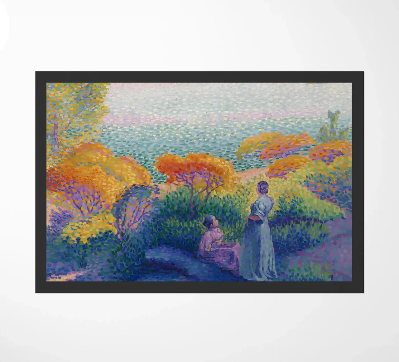 Henri-Edmond Cross Pointillist Figures Shore Art doormat by NorwesClub