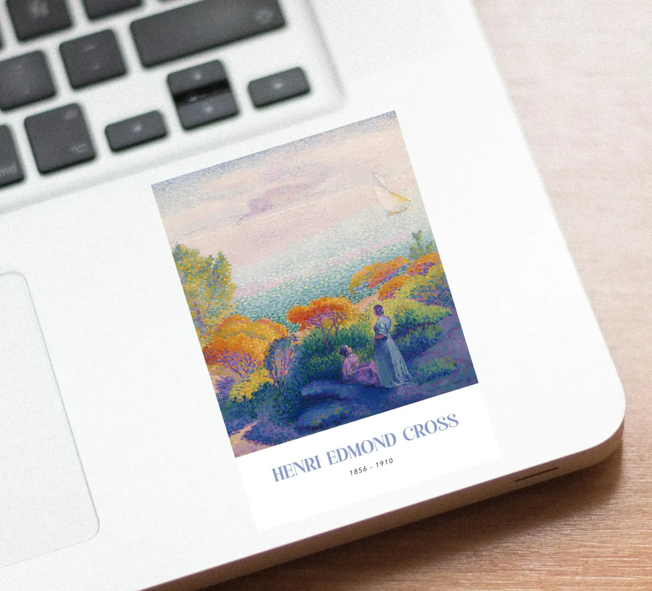 Henri-Edmond Cross Pointillist Figures Shore Art sticker by NorwesClub