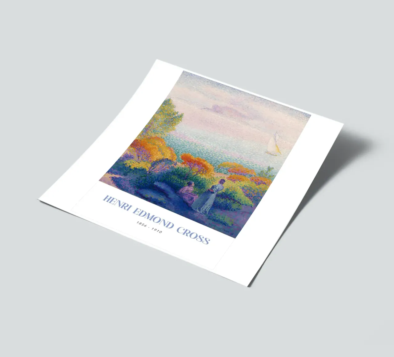 Henri-Edmond Cross Pointillist Figures Shore Art sticker sheet by NorwesClub