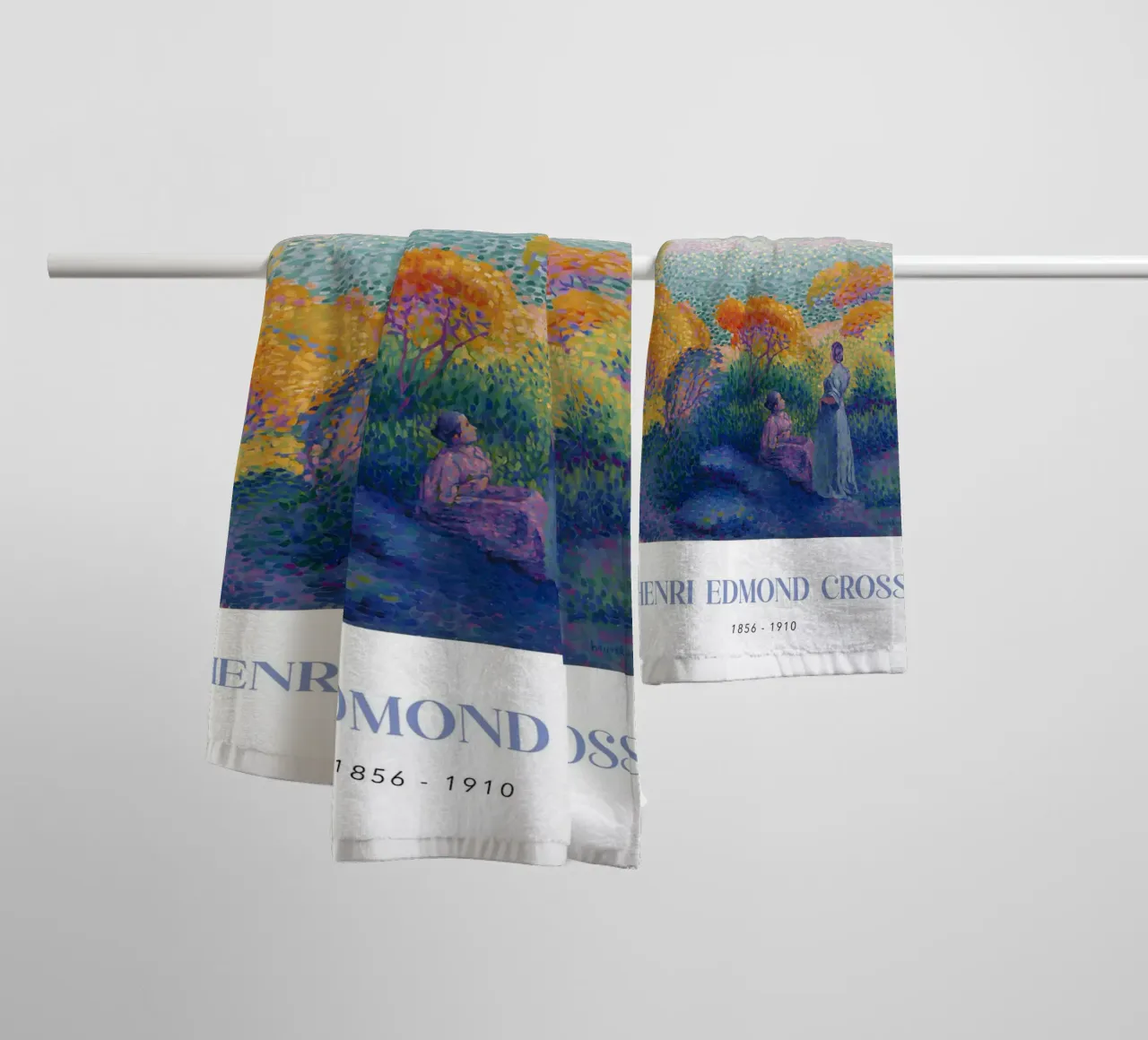 Henri-Edmond Cross Pointillist Figures Shore Art towel by NorwesClub