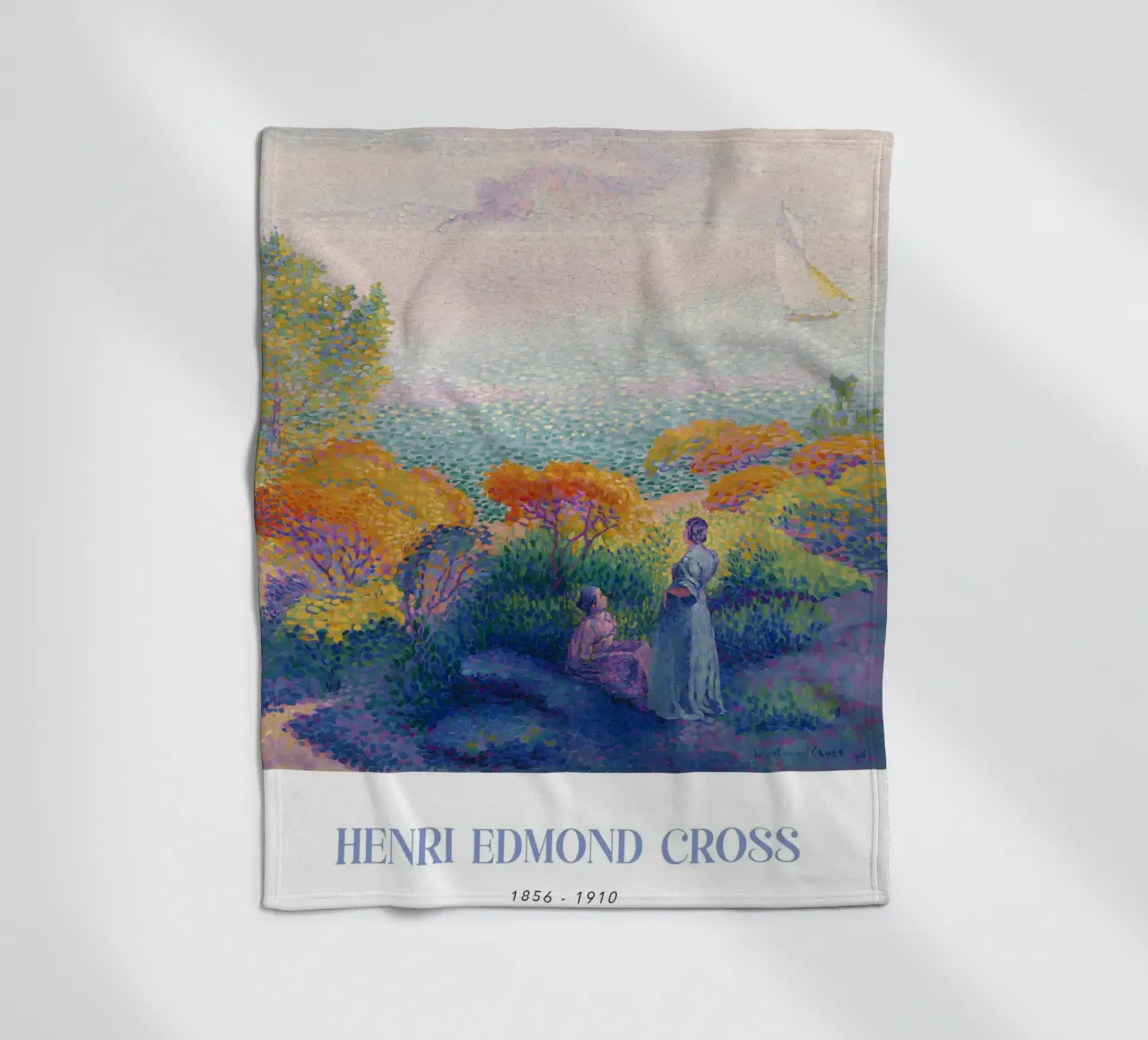 Henri-Edmond Cross Pointillist Figures Shore Art fleece blanket by NorwesClub