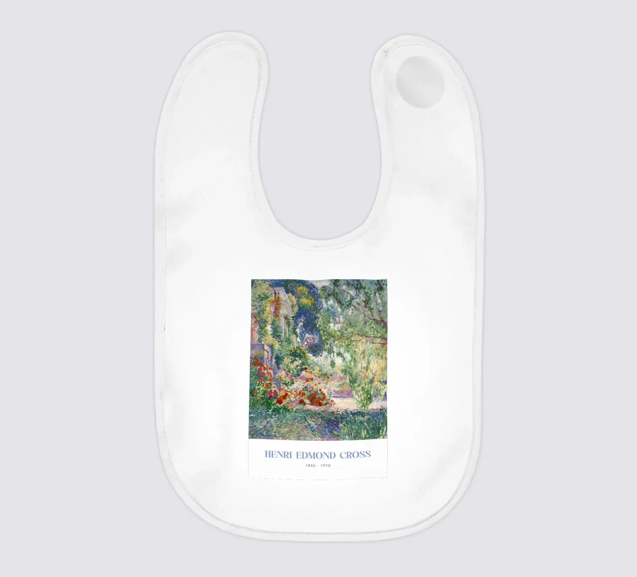 Henri-Edmond Cross Pointillist Garden Landscape baby bib by NorwesClub