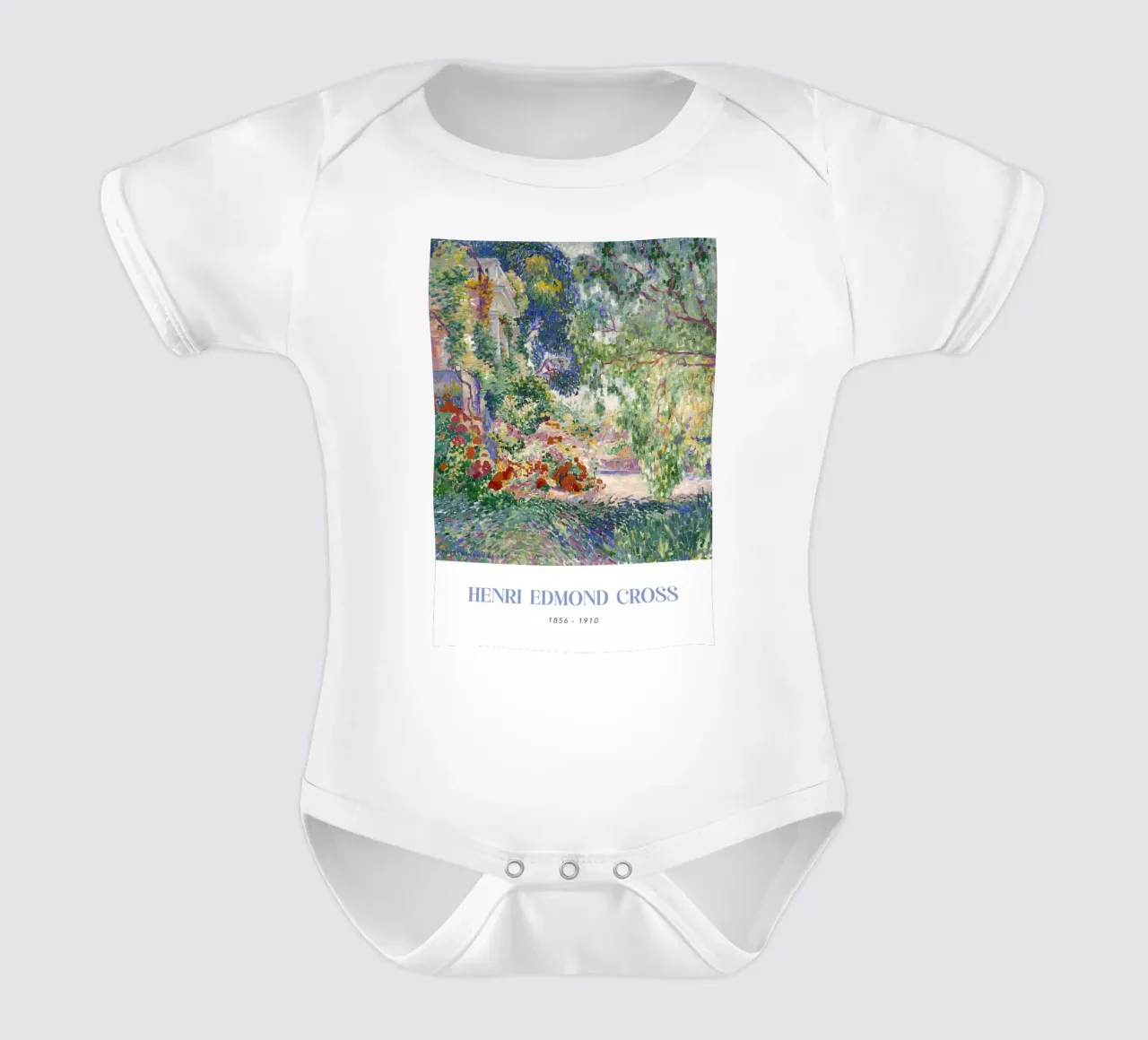 Henri-Edmond Cross Pointillist Giardino Paesaggio body neonato maniche corte da NorwesClub