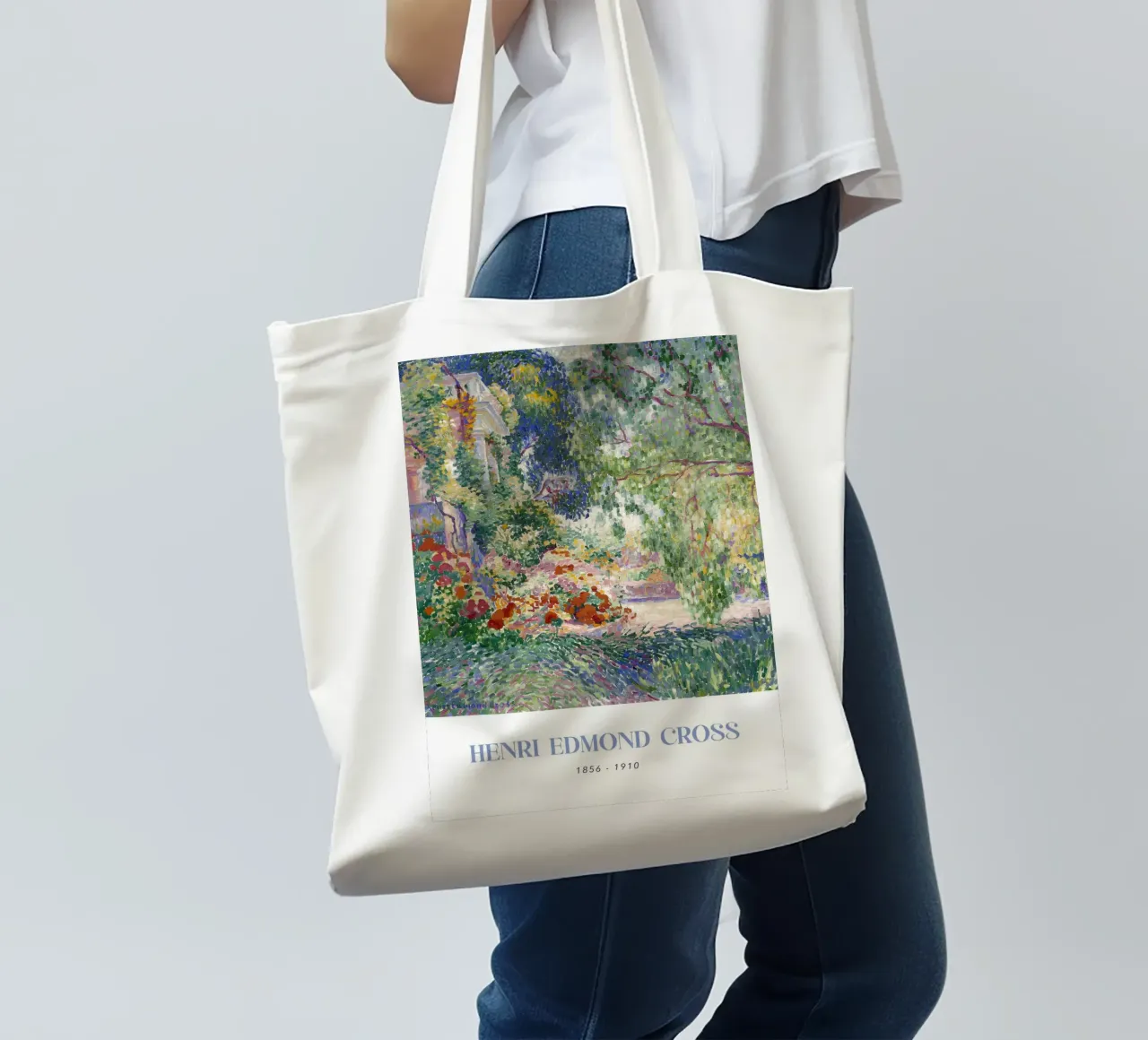 Henri-Edmond Cross Pointillist Garden Landscape Jutebeutel von NorwesClub