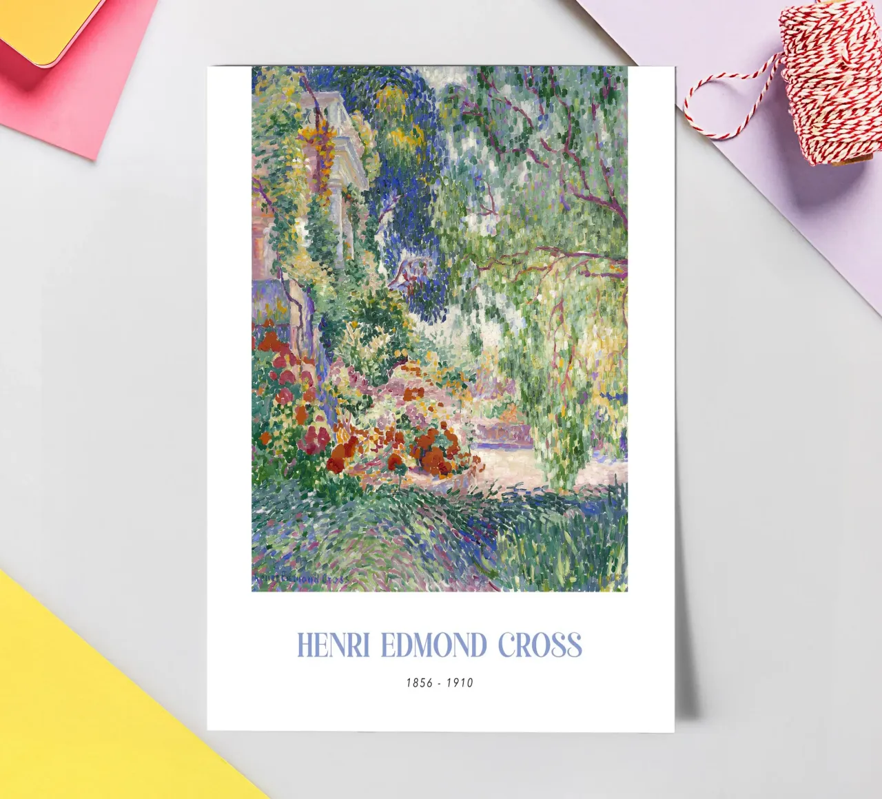 Henri-Edmond Cross Pointillist Garden Landscape sticker sheet by NorwesClub