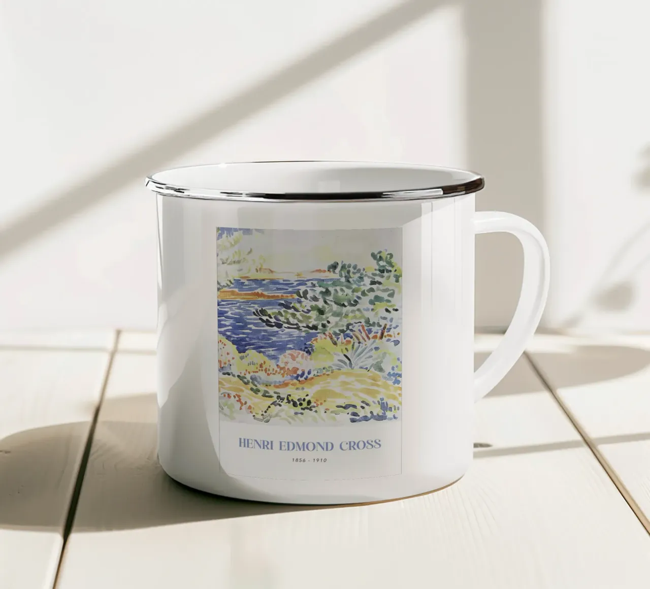 Henri-Edmond Cross Pointillistisch Kustlandschap emaille mok van NorwesClub
