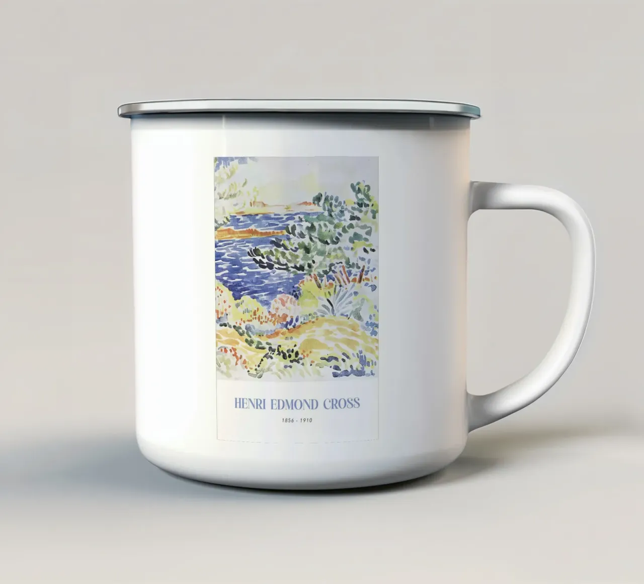 Henri-Edmond Cross Pointillistisch Kustlandschap emaille mok van NorwesClub