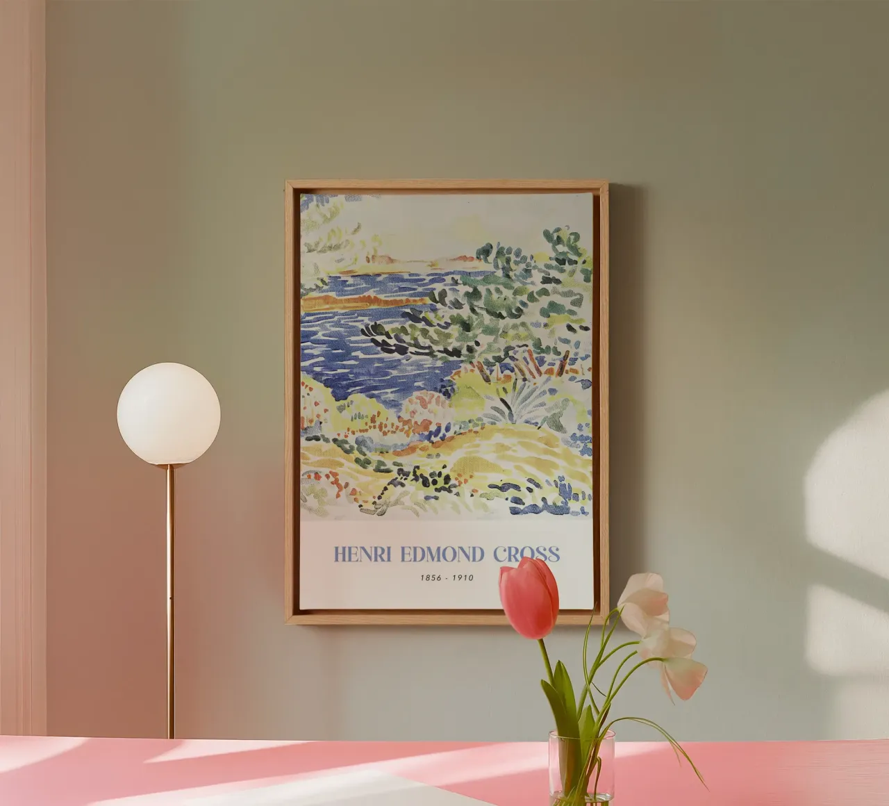 Henri-Edmond Cross Pointillistisch Kustlandschap canvas met Baklijst van NorwesClub