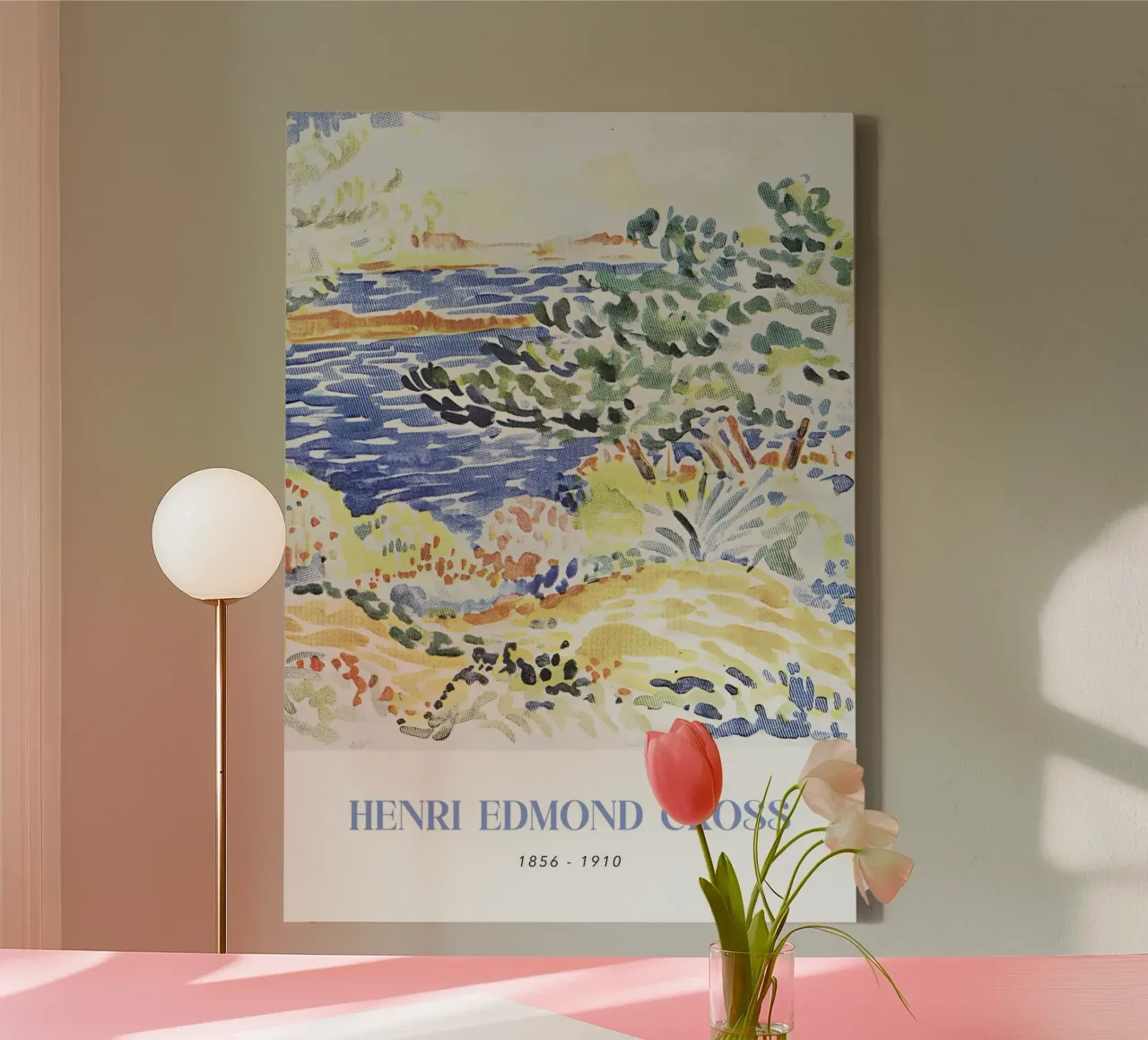 Henri-Edmond Cross Pointillistisch Kustlandschap canvas met Baklijst van NorwesClub