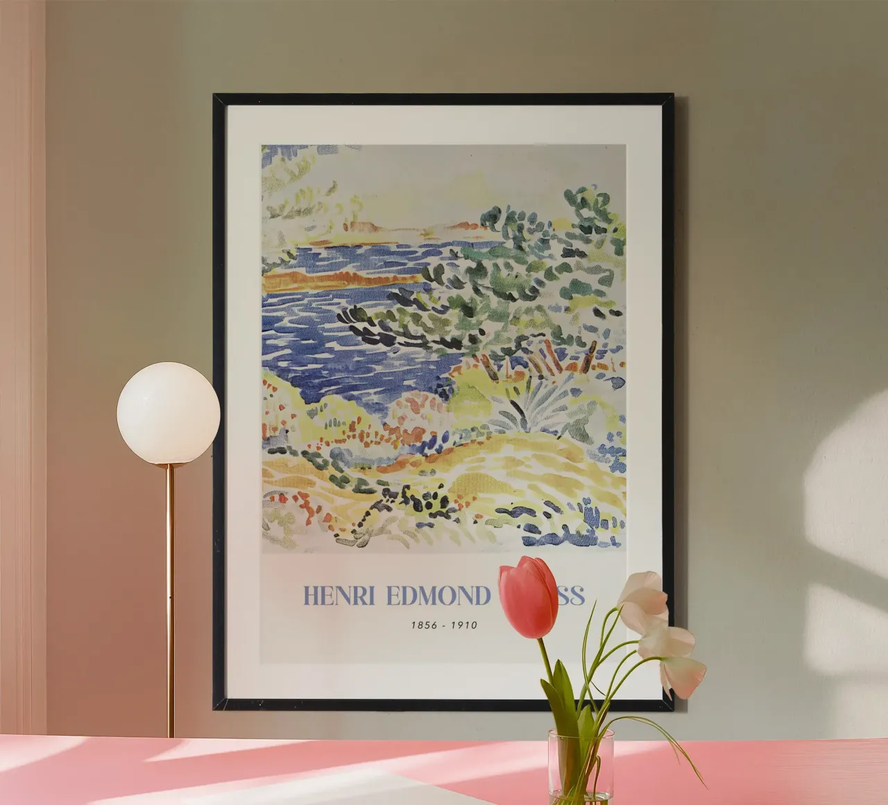Henri-Edmond Cross Pointillistisch Kustlandschap poster met aluminium frame van NorwesClub