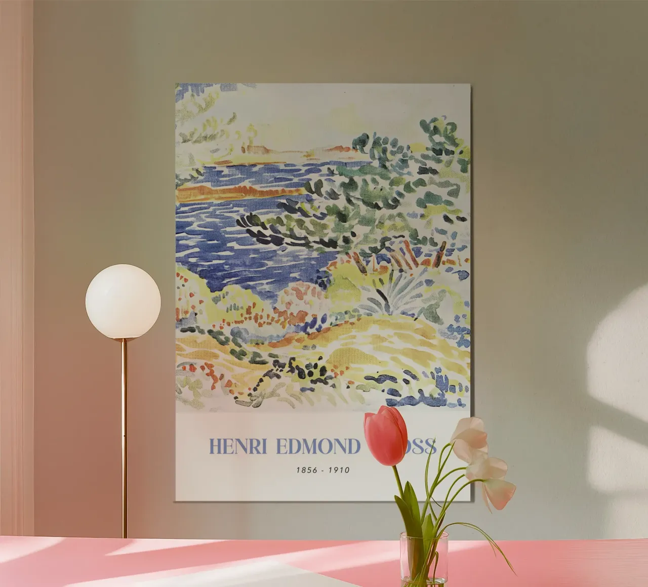 Henri-Edmond Cross Pointillistisch Kustlandschap poster met aluminium frame van NorwesClub