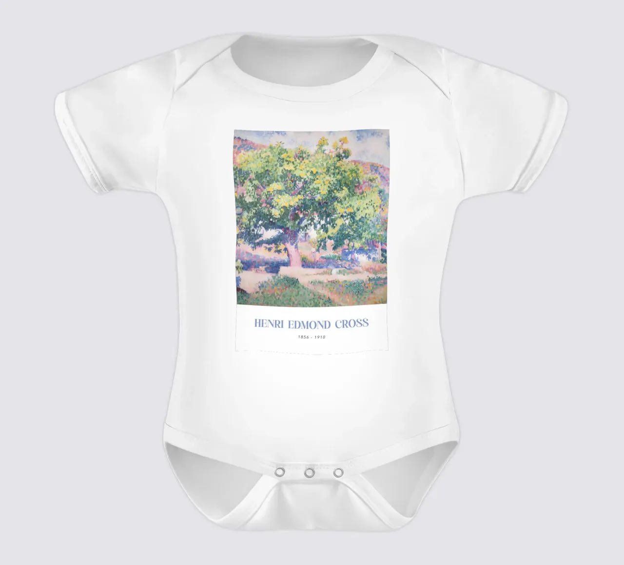 Henri-Edmond Cross Pointillist Tree Landscape short-sleeve baby romper by NorwesClub