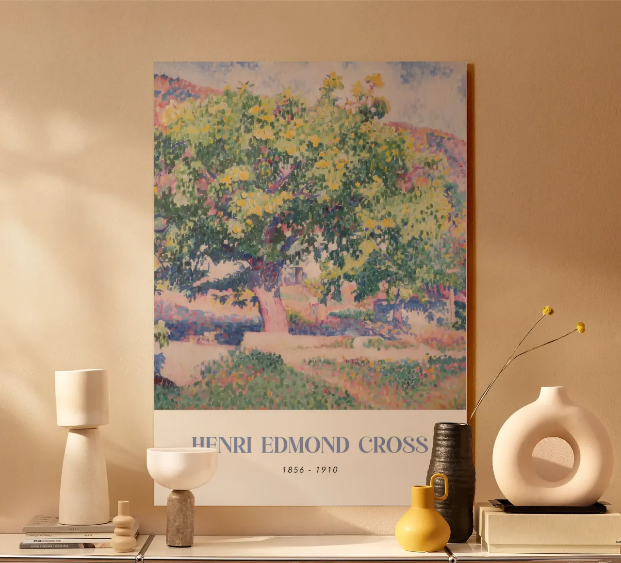 Henri-Edmond Cross Pointillist Tree Landscape forex plate by NorwesClub