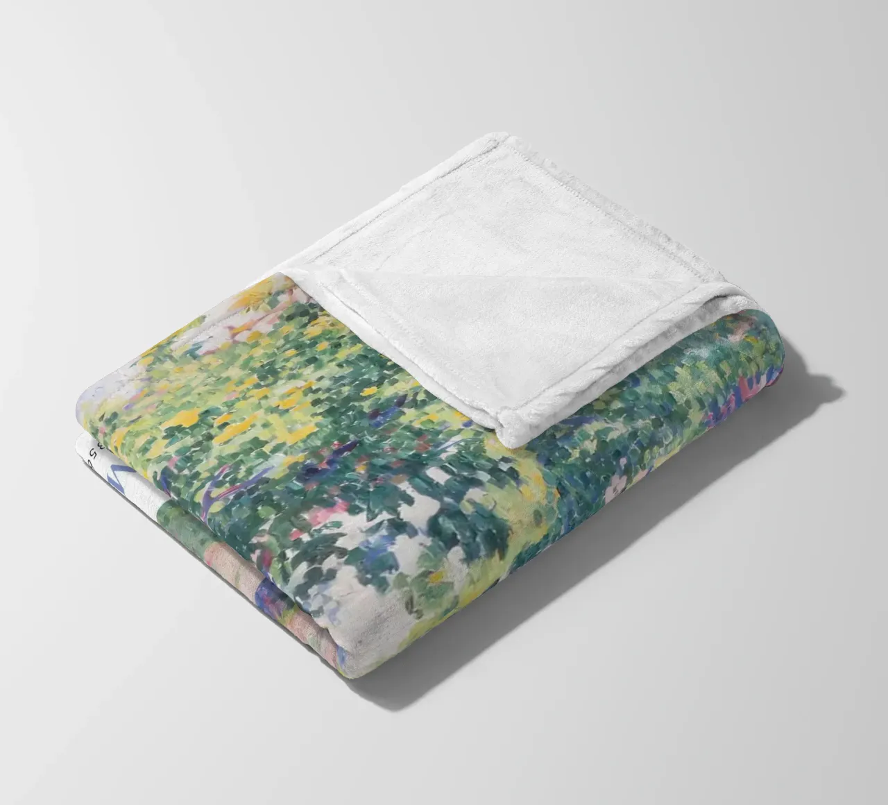Henri-Edmond Cross Pointillist Tree Landscape fleece blanket by NorwesClub