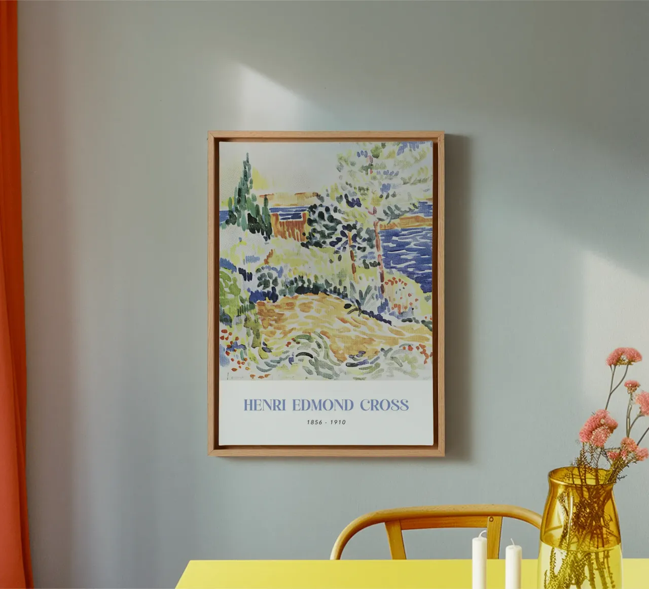 Henri-Edmond Cross Pointillist Kustgezicht canvas met Baklijst van NorwesClub