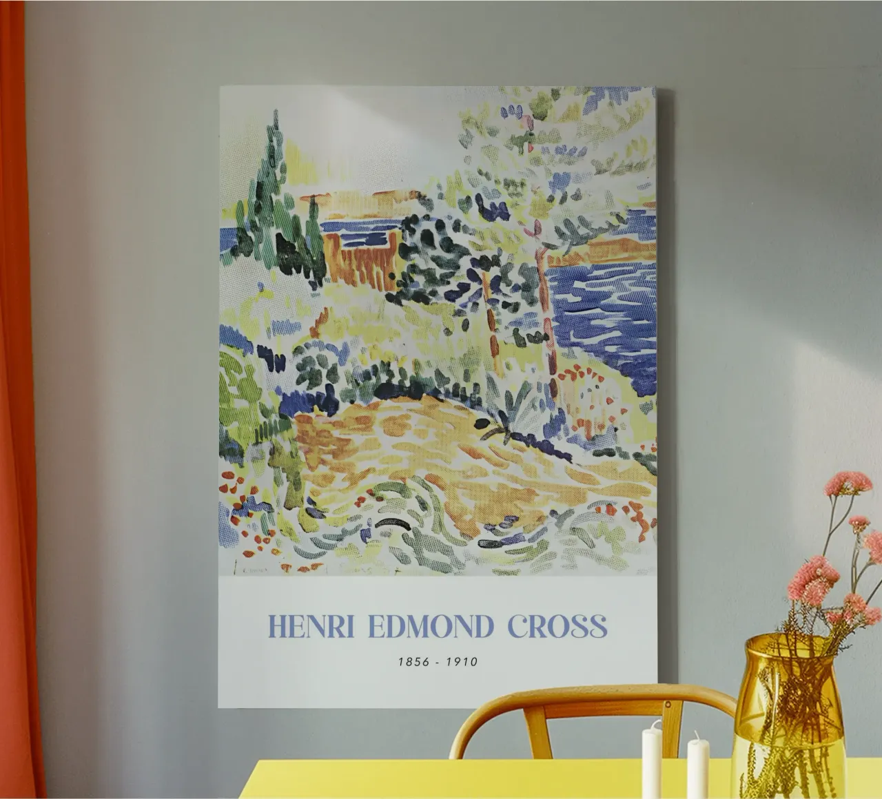 Henri-Edmond Cross Pointillist Kustgezicht canvas met Baklijst van NorwesClub