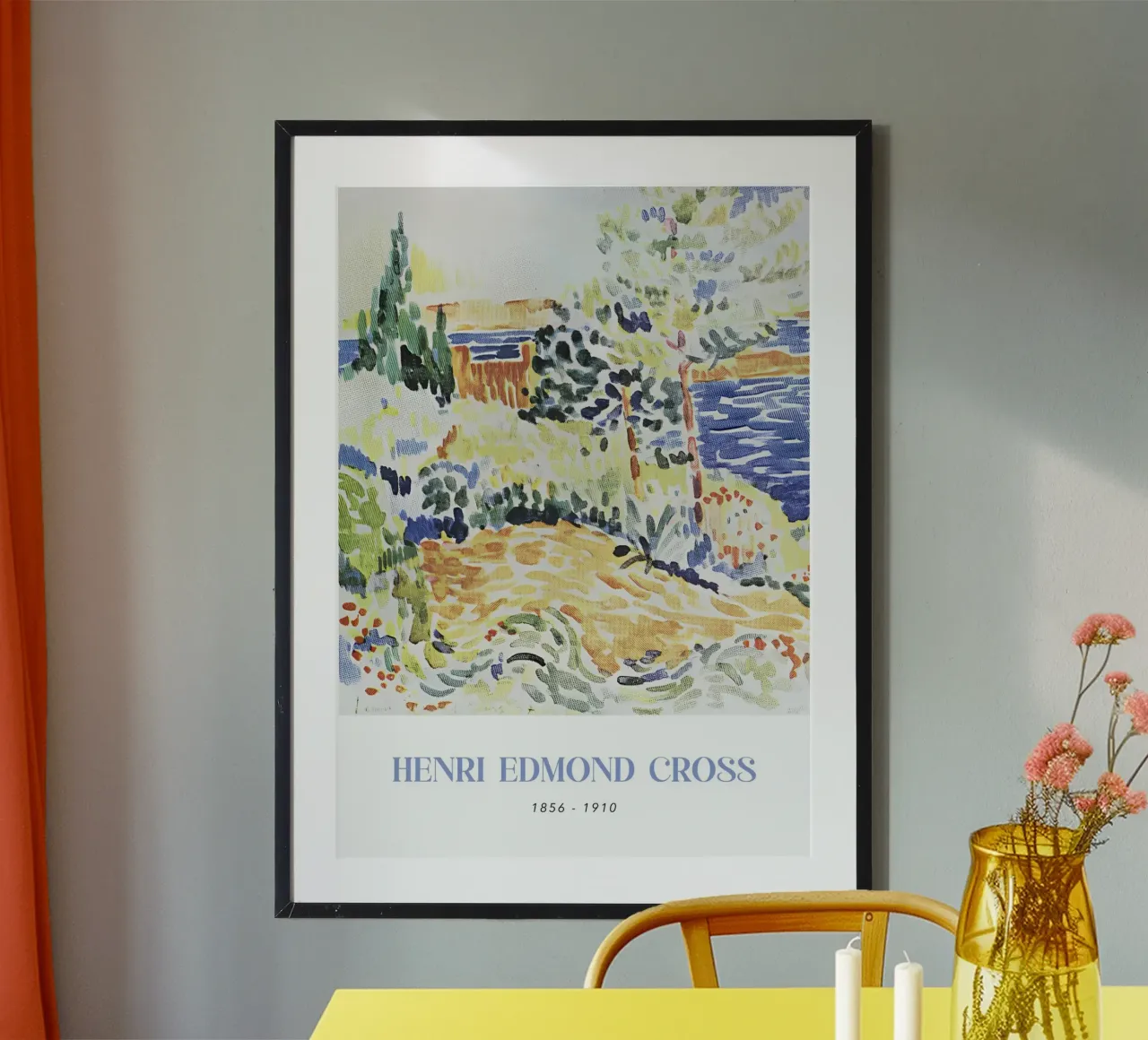 Henri-Edmond Cross Pointillist Kustgezicht poster met aluminium frame van NorwesClub