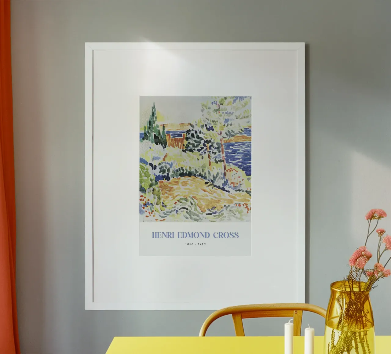 Henri-Edmond Cross Pointillist Kustgezicht poster met aluminium frame van NorwesClub