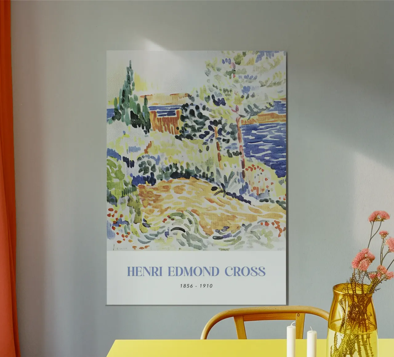 Henri-Edmond Cross Pointillist Kustgezicht poster met aluminium frame van NorwesClub