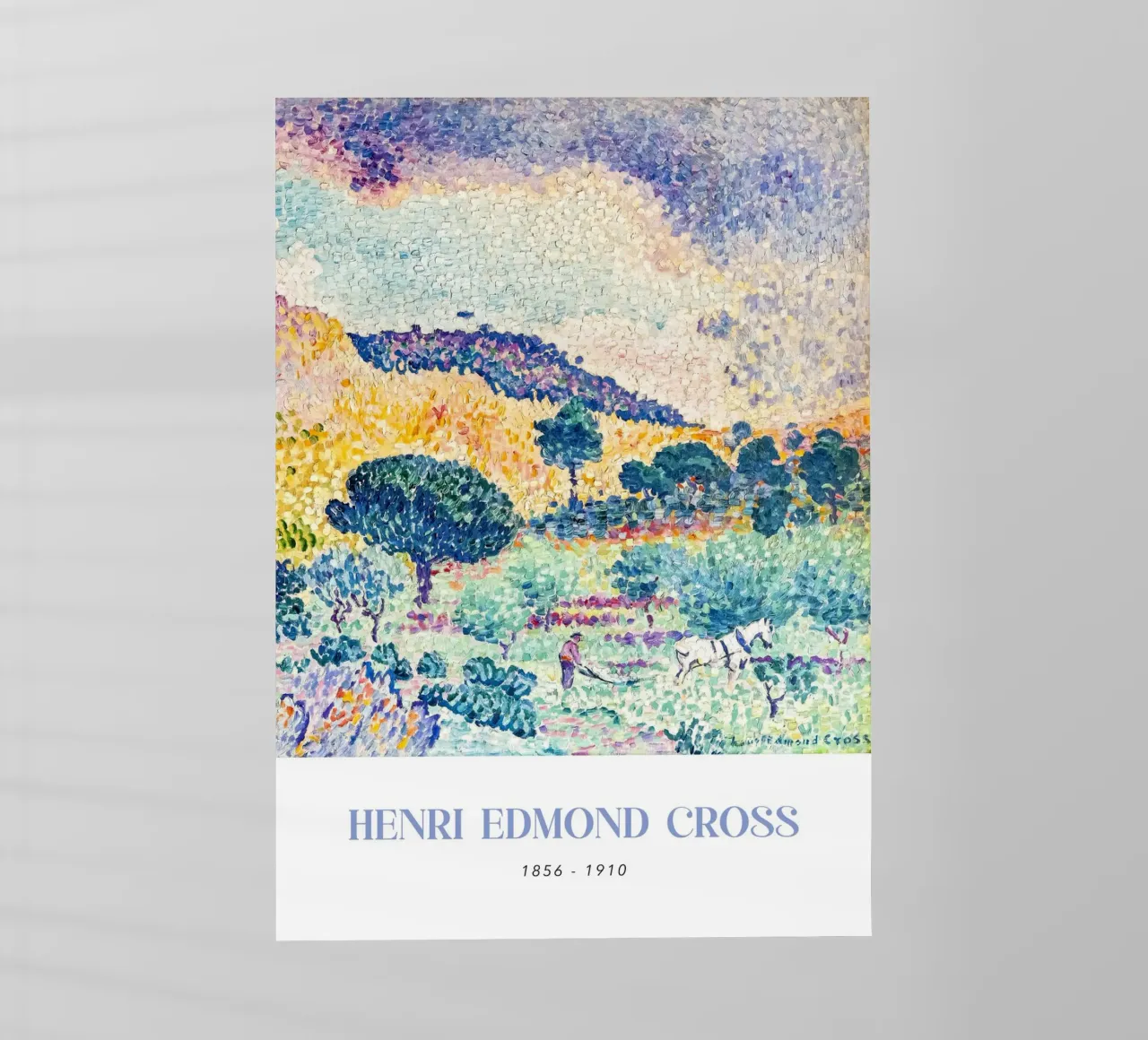 Henri-Edmond Cross Pointillist Paesaggio collinare pellicola backlit da NorwesClub