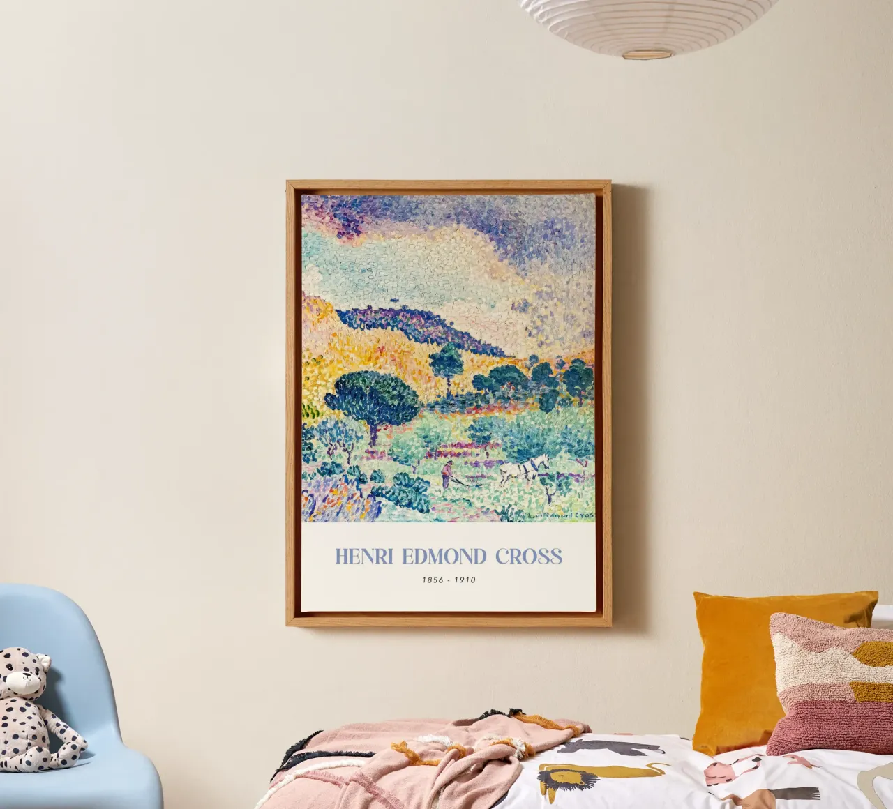 Henri-Edmond Cross Pointillist Paesaggio collinare tela con Cornice a cassetta da NorwesClub