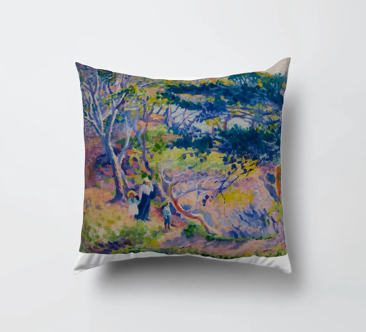 Henri-Edmond Cross Pointillist Coastal Trees Art decorative cushion by NorwesClub