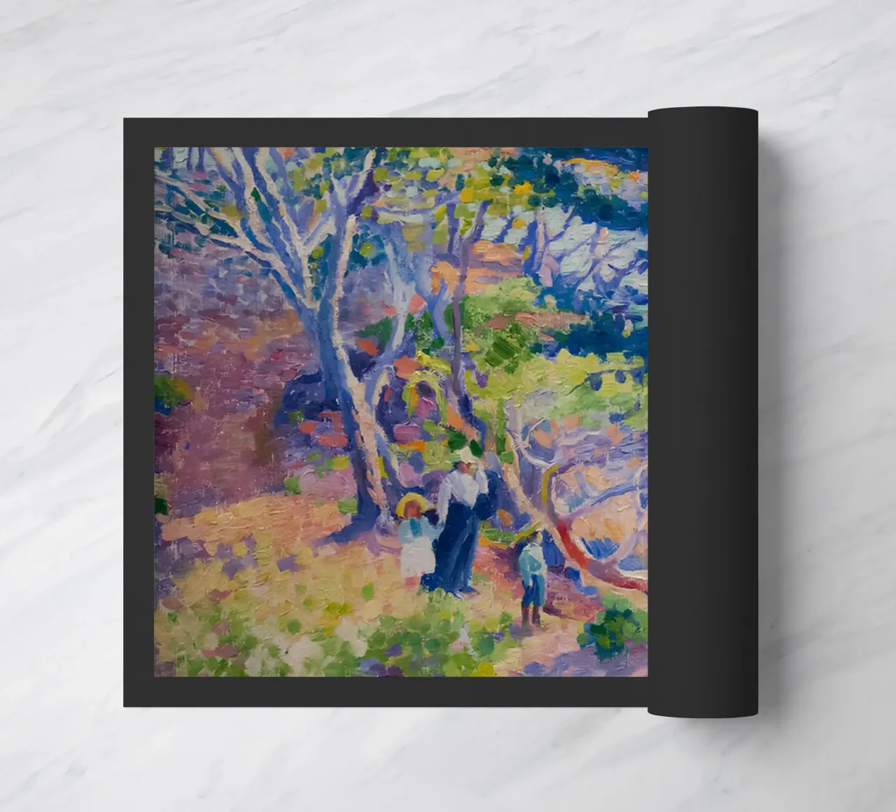 Henri-Edmond Cross Pointillist Coastal Trees Art doormat by NorwesClub
