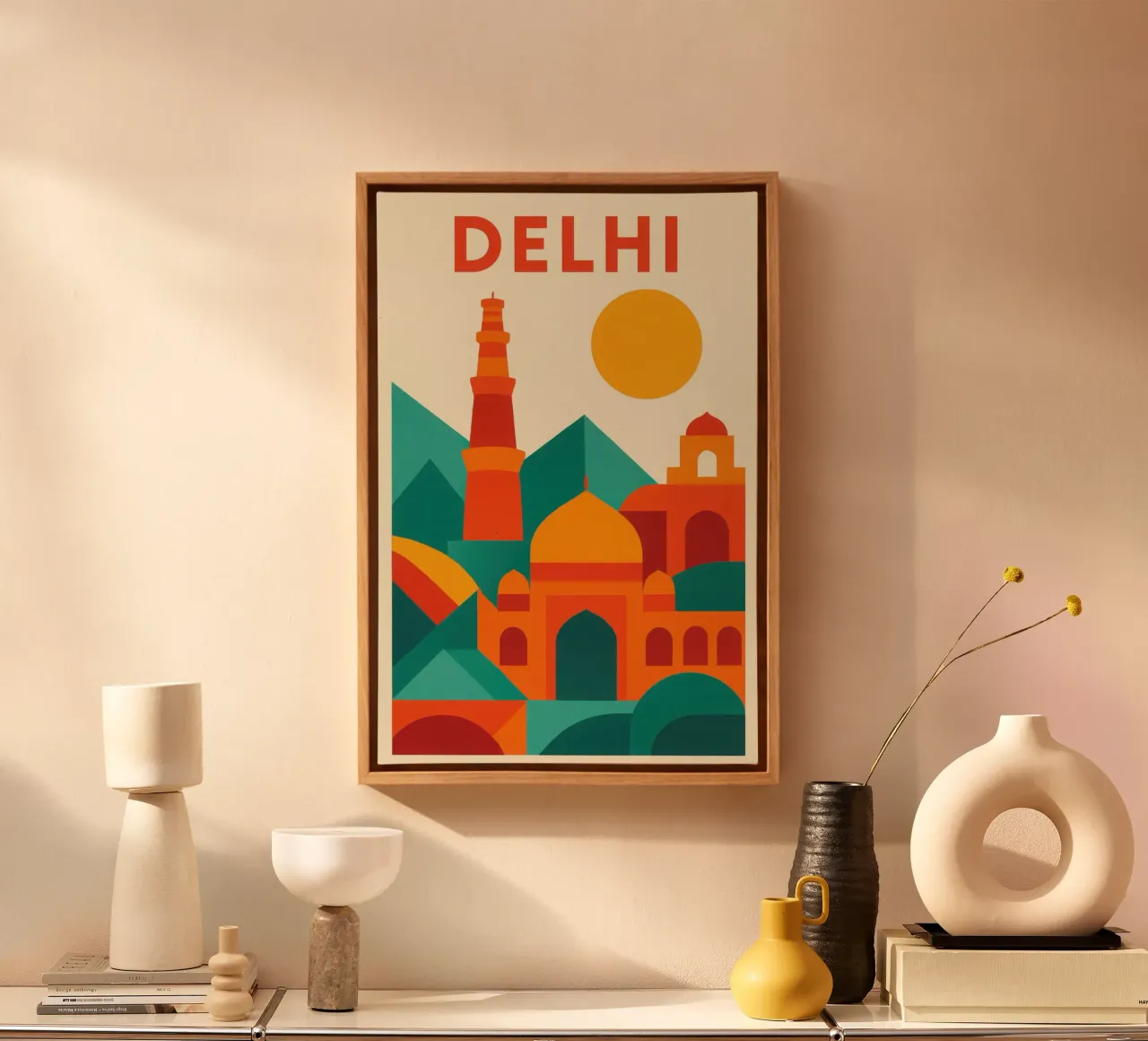 Delhi, burning majesty at the gates of history canvas with Floater frame by JETLAG | affiches voyage