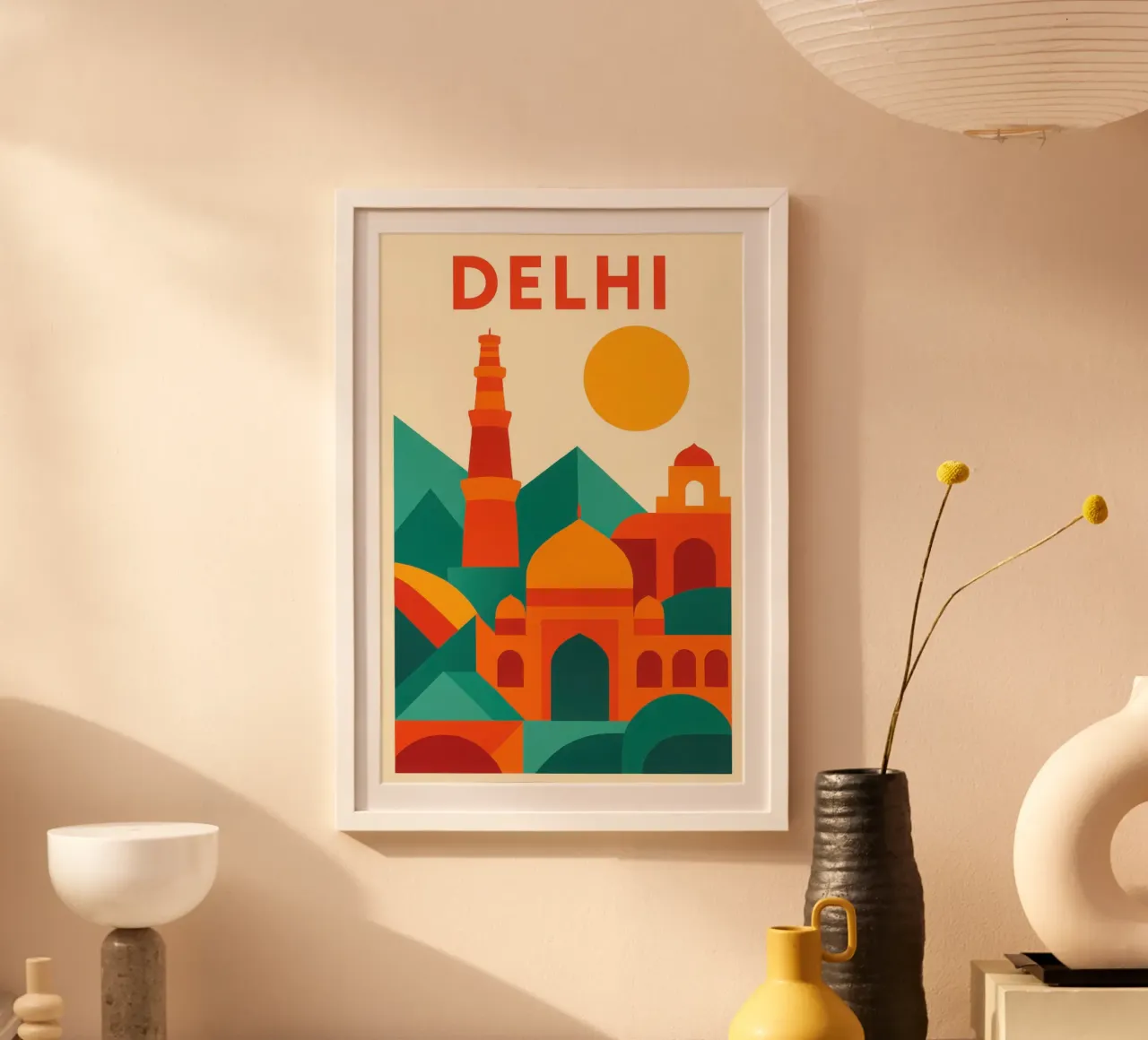 Delhi, majestuosidad ardiente a las puertas de la historia poster con marco de plástico de JETLAG | affiches voyage
