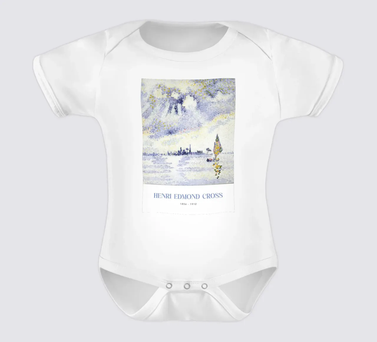 Henri-Edmond Cross Pointillist Venice Sunset Art body neonato maniche corte da NorwesClub