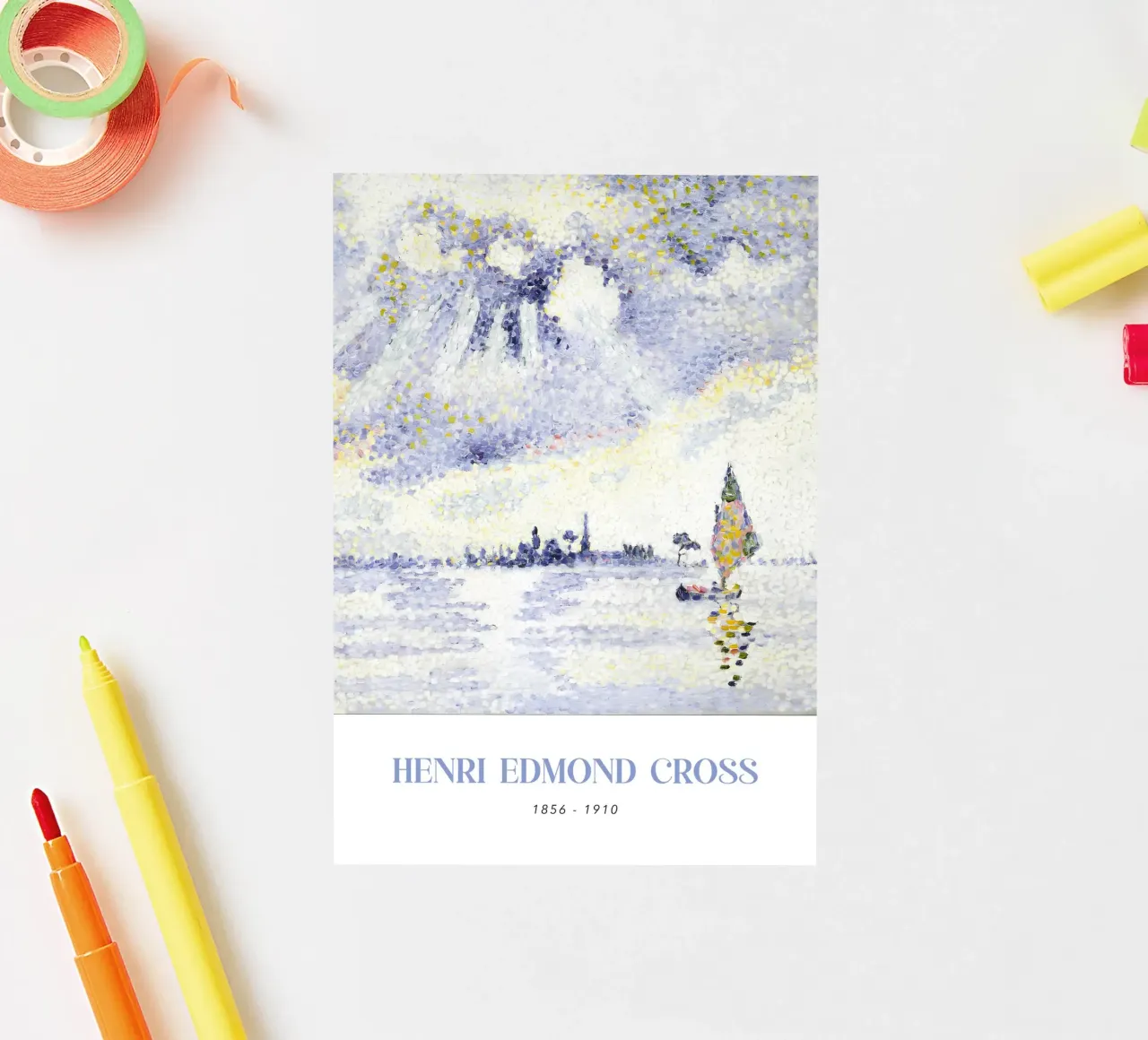 Henri-Edmond Cross Pointillist Venice Sunset Art adesivo da NorwesClub