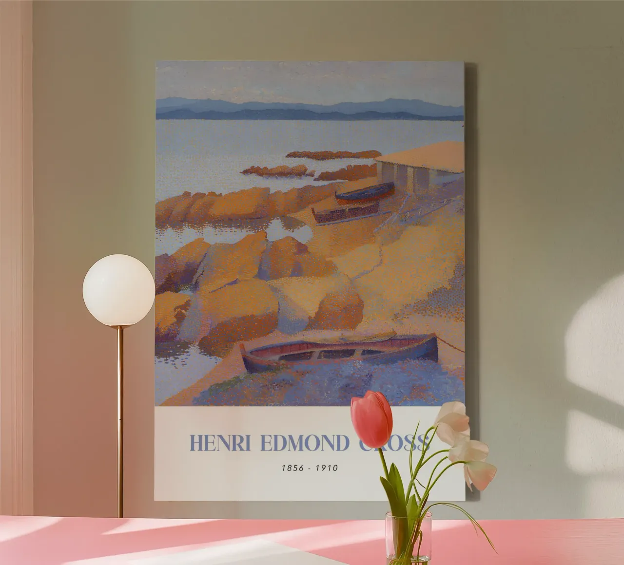 Henri-Edmond Cross Pointillist Kust Calanque canvas met Baklijst van NorwesClub