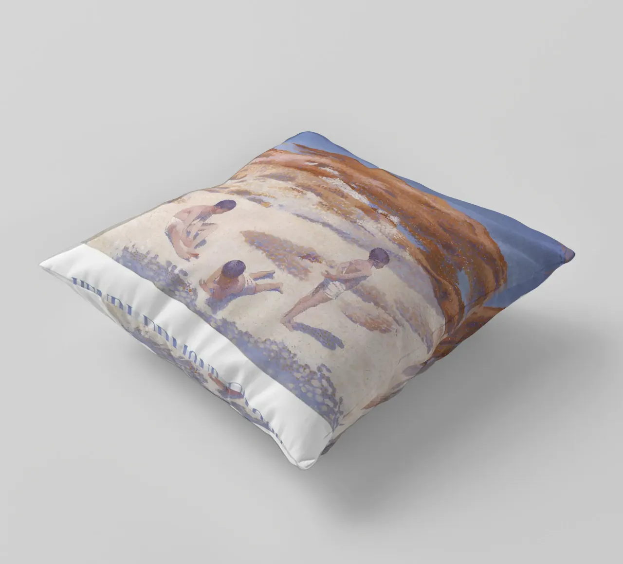Henri-Edmond Cross Pointillist Beach Figures Art decorative cushion by NorwesClub