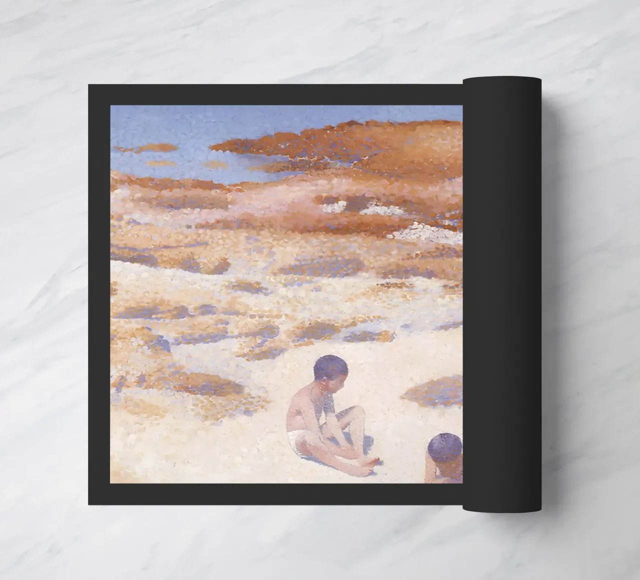 Henri-Edmond Cross Pointillist Beach Figures Art doormat by NorwesClub