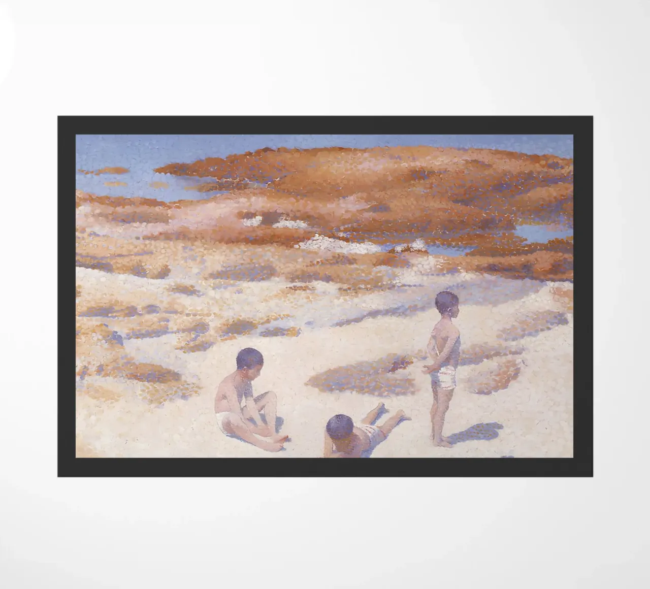 Henri-Edmond Cross Pointillist Beach Figures Art doormat by NorwesClub