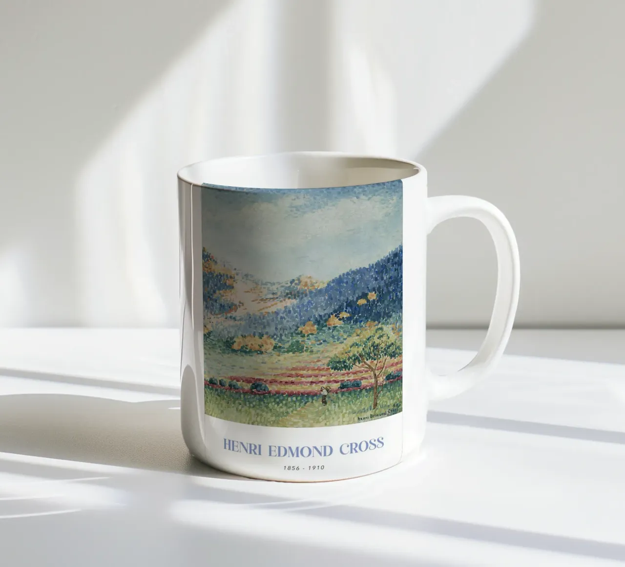Henri-Edmond Kruis Pointillist Provence Heuvels keramische mok van NorwesClub