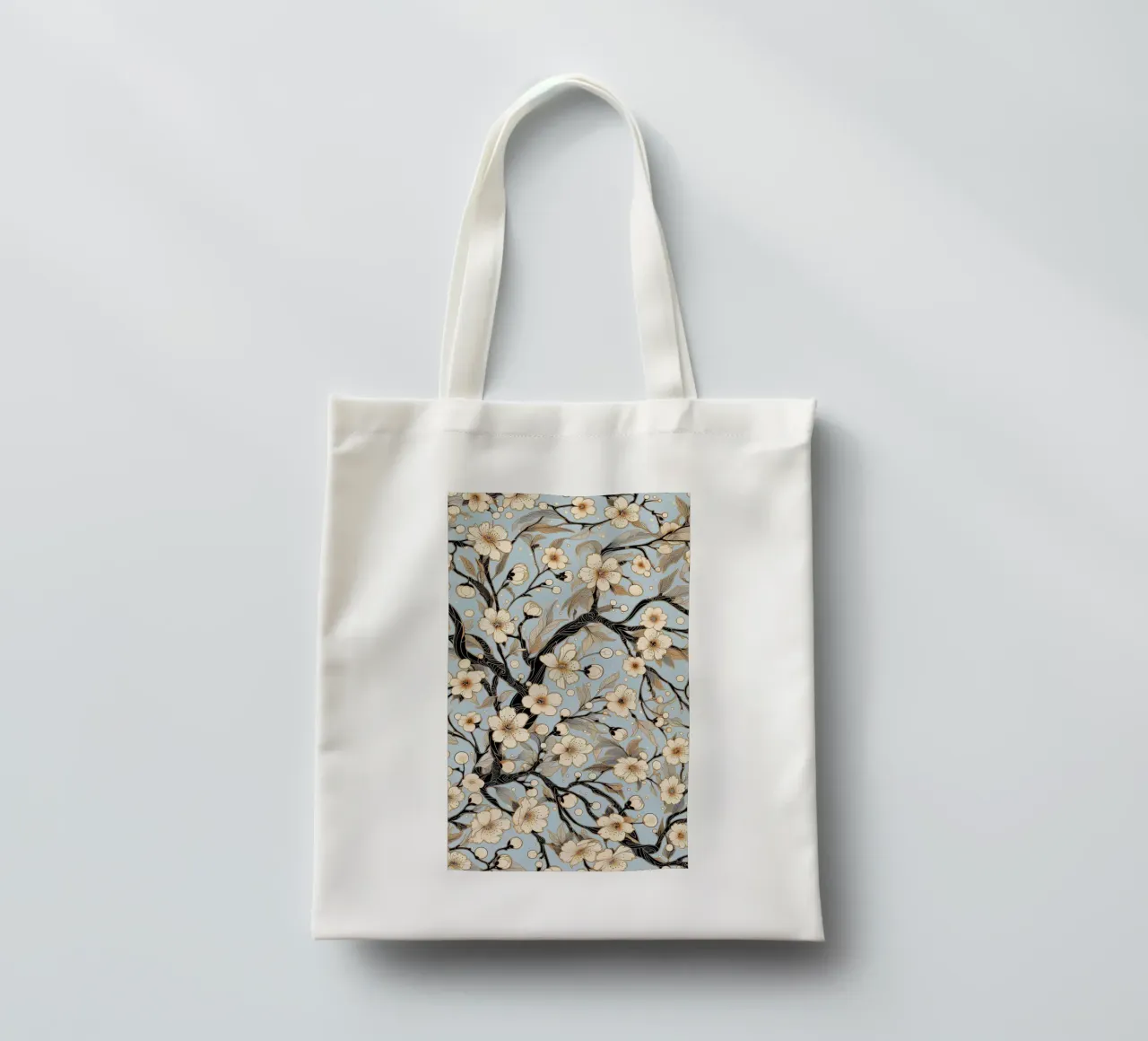 Rami di ciliegio in fiore borsa in juta da Art-Nouveau-Dsg