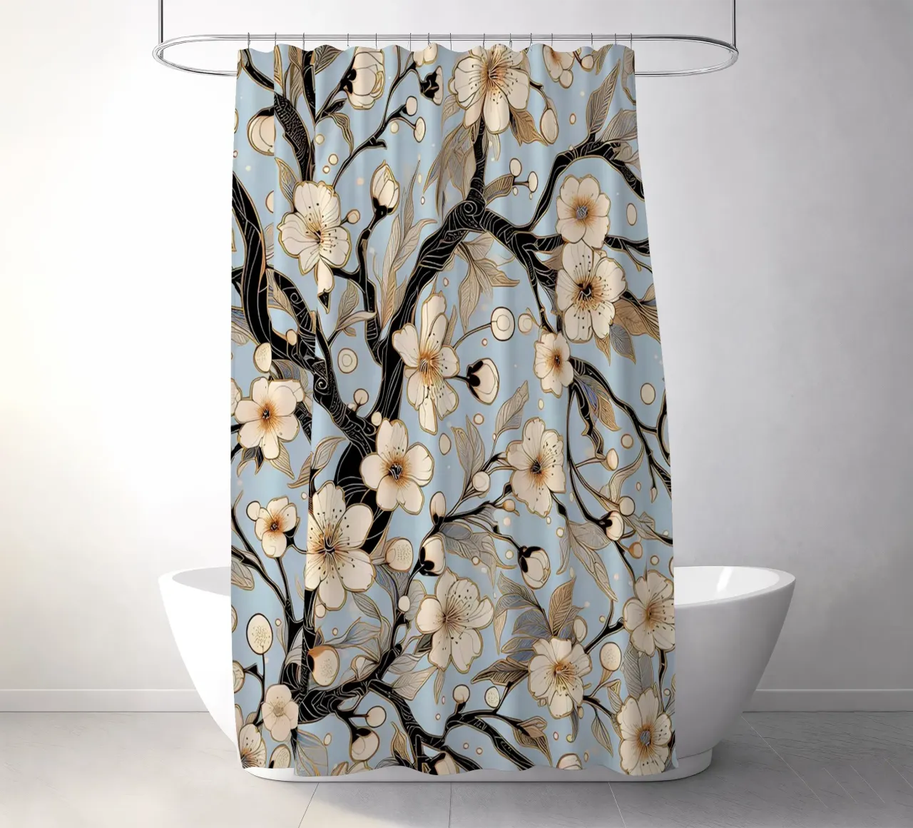 Rami di ciliegio in fiore tenda da doccia da Art-Nouveau-Dsg