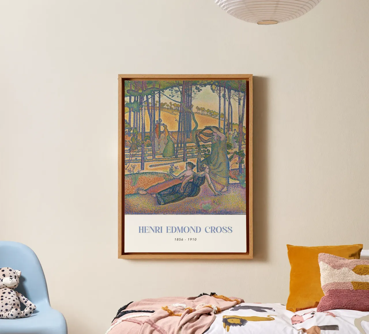 Henri-Edmond Cross Pointillist Die Abendluft Leinwand mit Schattenfugenrahmen von NorwesClub