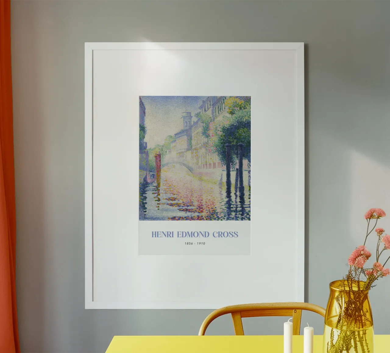 Henri-Edmond Cross Pointillist Arte del Canale di Venezia poster con telaio in legno da NorwesClub