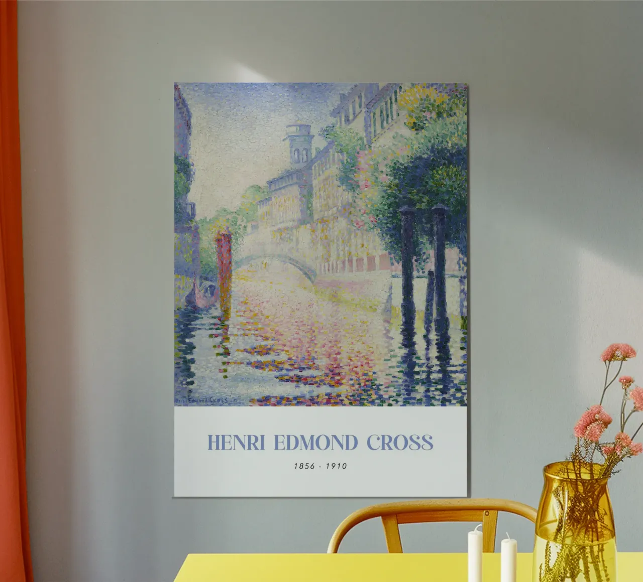 Henri-Edmond Cross Pointillist Arte del Canale di Venezia poster con telaio in legno da NorwesClub