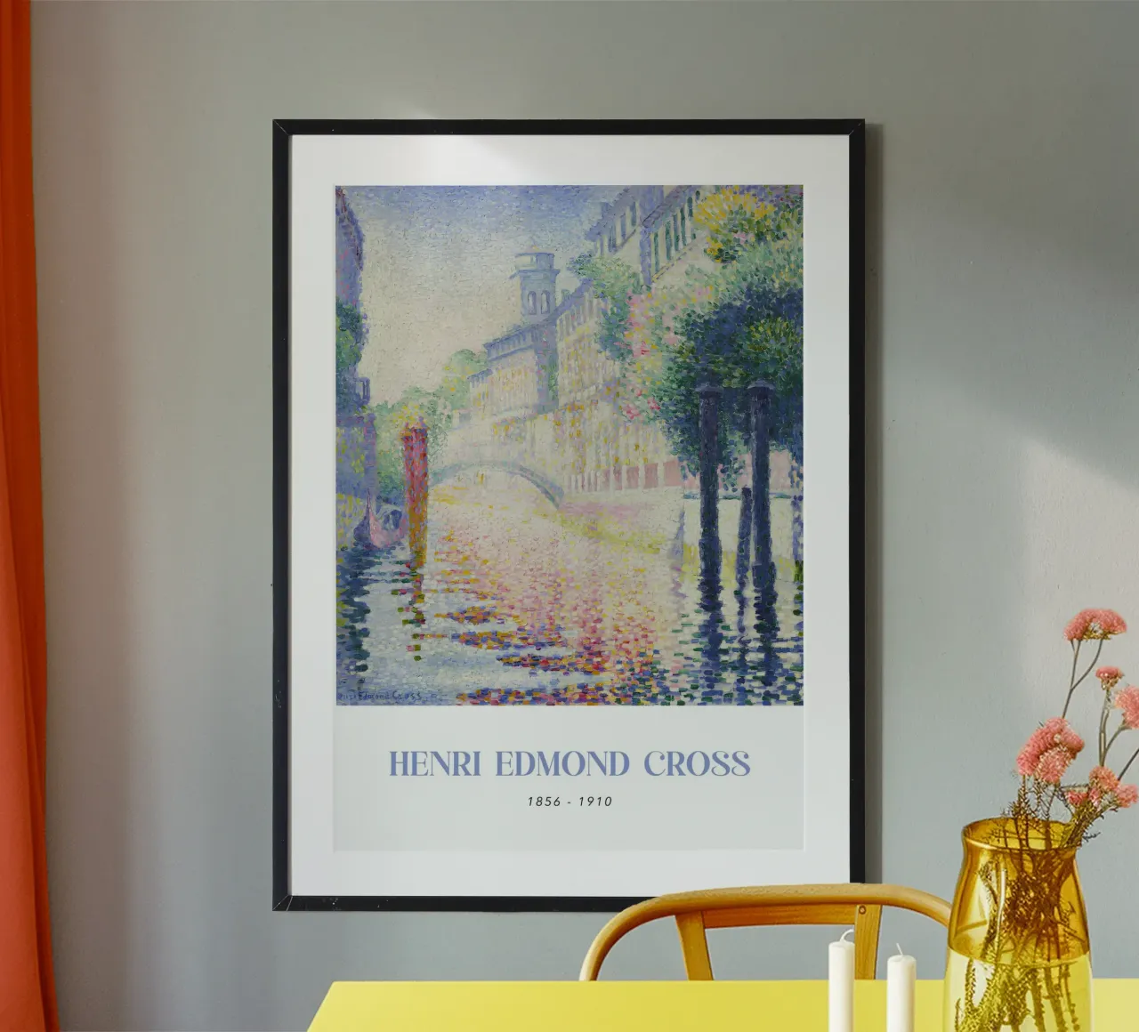 Henri-Edmond Cross Pointillist Arte del Canale di Venezia poster con telaio in legno da NorwesClub