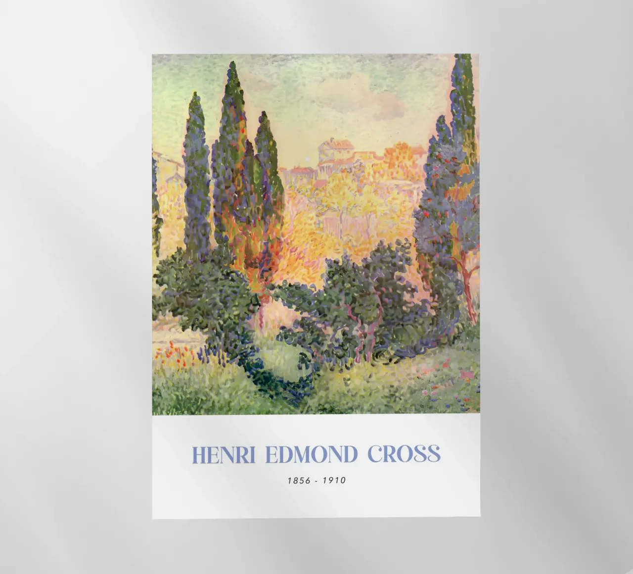 Henri-Edmond Cross Pointillist Cypress Landscape backlit film by NorwesClub
