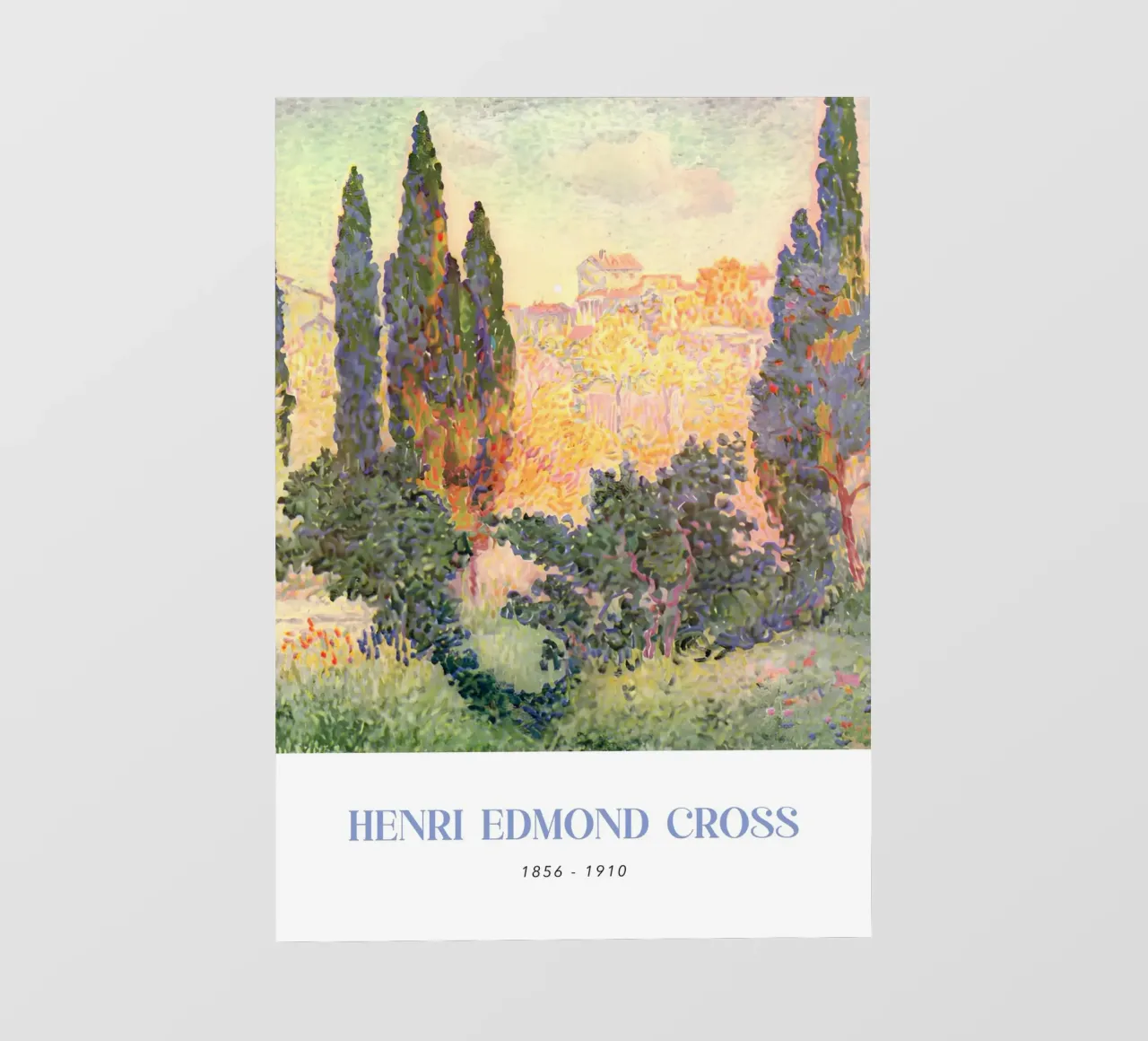Henri-Edmond Cross Pointillist Cypress Landscape backlit film by NorwesClub