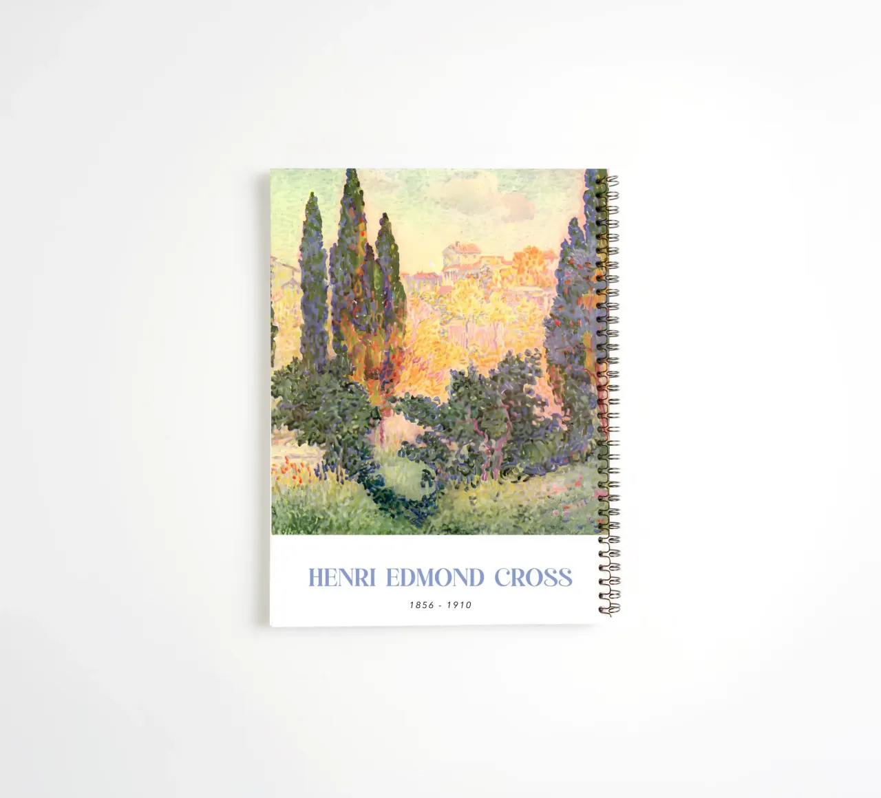 Henri-Edmond Cross Pointillist Cypress Landscape spiral notebook by NorwesClub