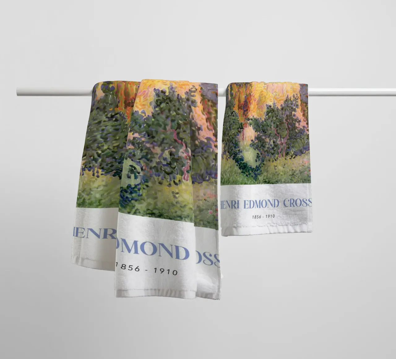 Henri-Edmond Cross Pointillist Cypress Landscape towel by NorwesClub