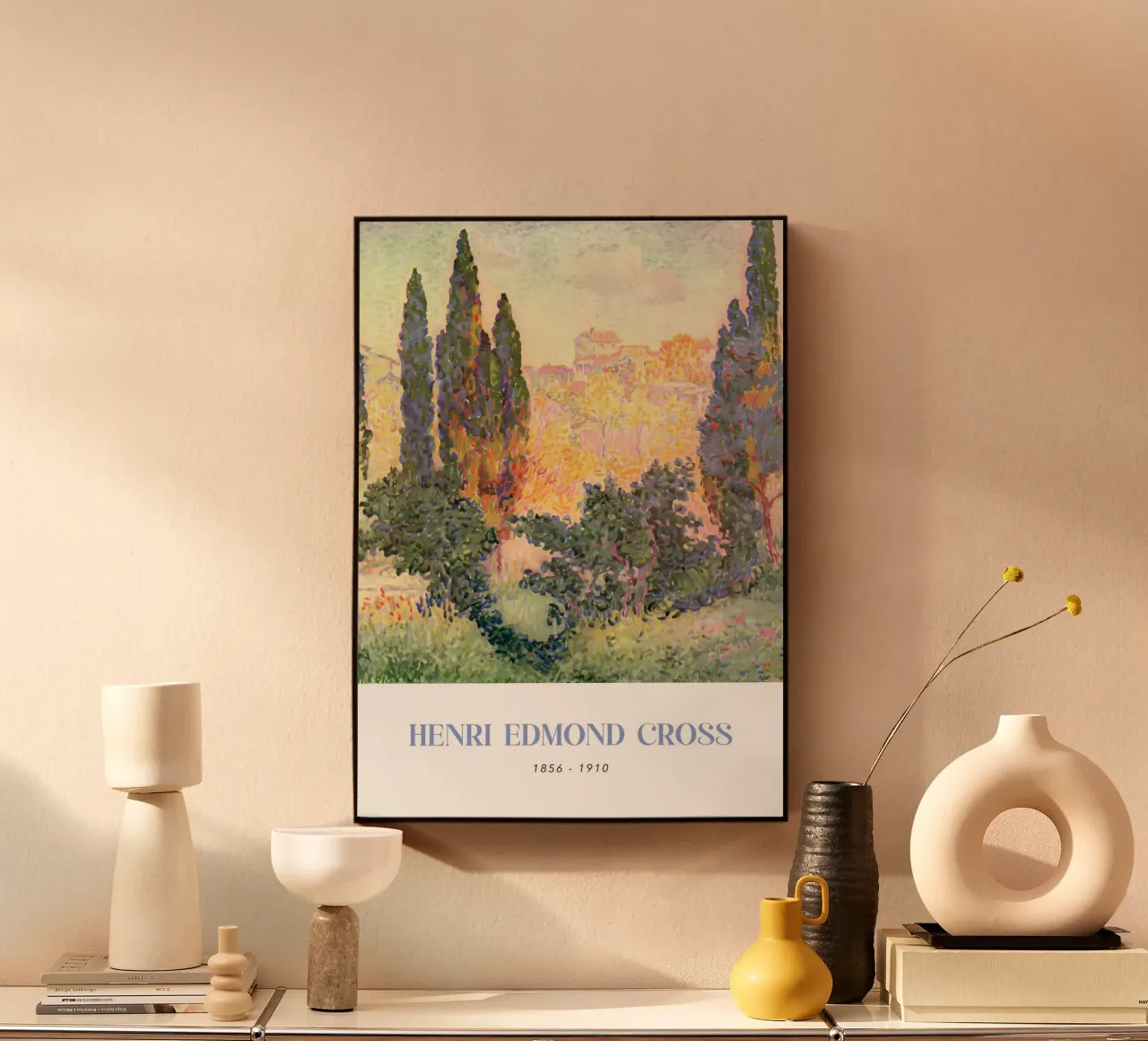 Henri-Edmond Cross Pointillist Cypress Landscape acrylic glass by NorwesClub