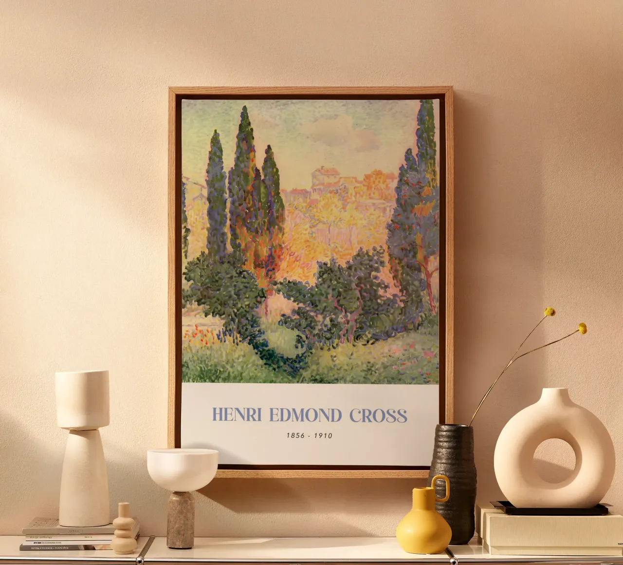 Henri-Edmond Cross Pointillist Cypress Landscape canvas by NorwesClub